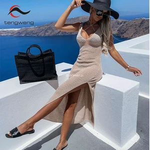 TW Vacation Beach Swimwear Cover up Top Knitted Beach Dress