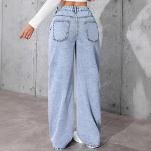 Best-selling Summer New Women's High-waisted Loose Straight Denim Jeans Casual Versatile Light Stock