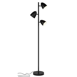 Modern Black Iron Metal Floor Lamp for Living Room Postmodern E27 Stand Design Dimmable High Brightness Adjustable Height High