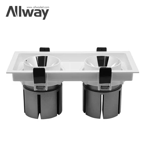 For Modern High Brightness Anti-Glare Aluminum Adjustable Grille Lamp Office 2 Heads LED Customizable Color Light Temp