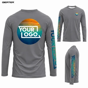 Custom UPF 50+ Fishing Clothing Sun Protection Long Sleeve Shirts Moisture Wicking Fishing Wear Polyester Spandex Fishing Shirt