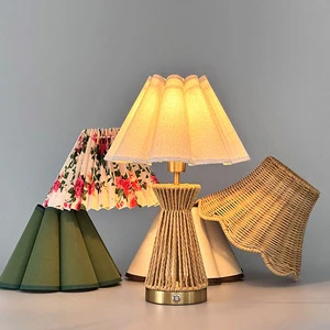 Chinese Retro Hemp Rope Table Lamp Fabric Study Living Room Bedroom Bedside Lamp Hand-woven Table Lamp