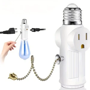 E26/E27 Light Bulb Outlet Adapter Sockets 3 Prongs Support US Plug Light Socket to Plug Adapter Extension Socket