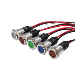 Flin Versatile & Durable Digital Indicator Lamp 6mm 8mm 14mm Red LED Equipment Indicator Lights Metal Material 12v 24v 220v