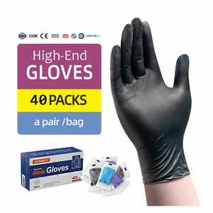 4mil 5mil 6mil Black Custom Disposable Nitrile Gloves Guantes De Nitrilo Non-Sterile for Medical Exam Food Handling