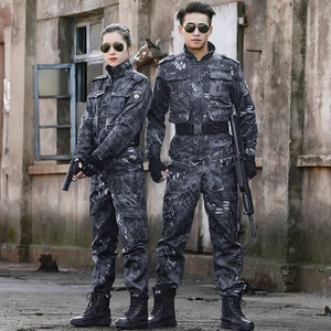 Camouflage Cotton Clothing Set Python Men's Thin Special Forces Outdoor Field Training Women's Labor Protection Wear-Resistant
