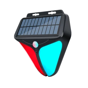 IP65 Waterproof Solar Motion Sensor Alarm Light 129dB Loud Siren Sound & Strobe Light Outdoor Security Wall Lamp for Garden
