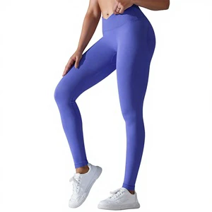 European American Seamless Knitted Solid Full Length Yoga Pants Peach Hip Running Sports Tight Breathable Fitness Pants