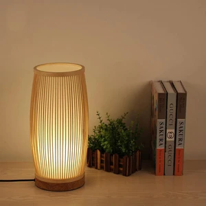 Bamboo Table Light without Base Weave Exquisite Rattan Lampshades for Table Lamps Eye-Caring Bedroom Bedside Night Light