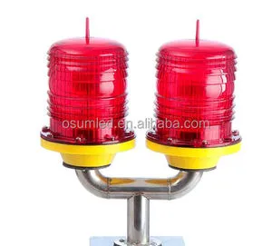 Osum Aviation Obstruction Light IP65 Flameproof LED Strobe Light Red 360 Beam Angle for Tower Model Aircraft AC/DC 220V-48V