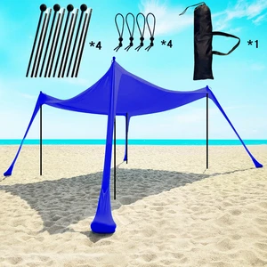 Large Shade Sand Shovel Bungee Cords Summer Vacation Trip Beach Canopy For Outdoor