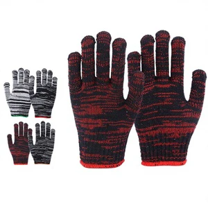 Black-and-red Mixed-Color Cotton Yarn Labor Protection Safety Gloves Extra-Dense Wear-Resistant Breathable Made in China