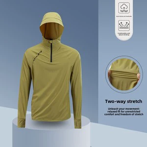 Factory Summer Ice-Feel UV-Protective Quick Drying Durable Thin Breathable Spandex/Polyester Men's Outdoor Fishing Jacket Trendy