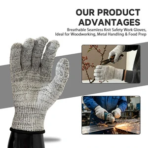 High Elastic Knit Cuff Anti-Fall C Level Cut Resistant Work Gloves Safety Gloves for Logistics Sorting
