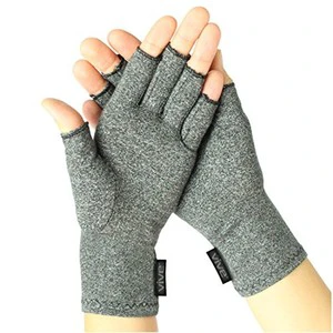 Organic Cotton ESD Safety Gloves Black Fingerless Design for Arthritis Pain Relief & Anti-Static