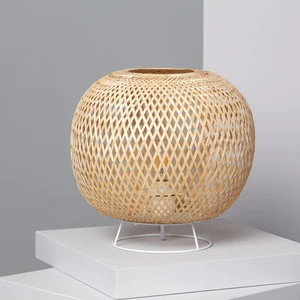 Natural Bamboo Lampshade Bedroom Lamp - bamboo Side Table Lamp