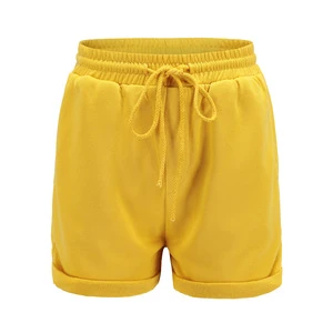 Women's Elastic Waist Curled Shorts Wholesale Hot Sale Multicolor Plus Size Casual Pants Mid Waist Style Cargo Skorts
