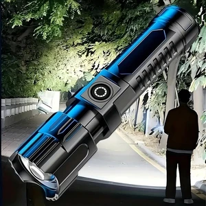 Super Bright Edc Telescopic Zoom Linterna 3 Lighting Modes Lanterns USB Rechargeable LED Torch Light Tactical Flashlight