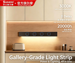Portable Track-Mounted Power Strip Motion-Sensor Lights USB Ports Overload Protection IP20 Rated Surface-Mounted Sliding Rail
