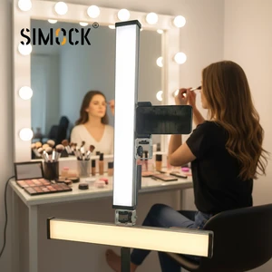 Simock Portable 80W LED Studio Lighting with Remote/Manual Control AC/DC Power 8-Phone Holder for Outdoor Video & Photography