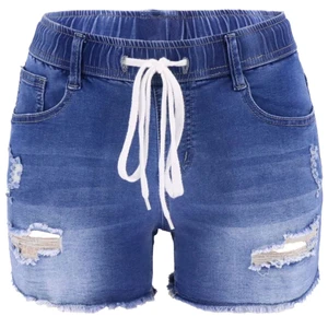 2025 Summer Women's Breathable Mid-Waist Denim Shorts Casual Straight Jeans Eco-Friendly Quick Dry Waterproof Spandex/Cotton