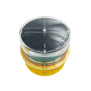 Solar Aviation Obstruction Light High Intensity IP65 Waterproof LED Tower Navigation Warning Beacon