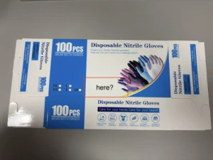 Customized Box 9 Inch Nitrile Powder-Free Disposable Safety Gloves Non-Sterile