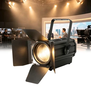 Avastron 220W COB LED Zoom Fresnel Spotlight 10-60 Beam Angle CRI 90 DMX512 IP20 for Theater TV Studio Hall Stage Lights