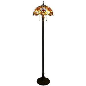 Stained Glass Modern Style Floor Lamp with Baroque Stained Glass Custom Packed for Indoor Reading Living Room Lighting