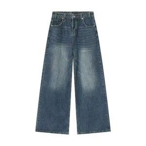 Men's Lightweight Casual Canvas Denim Jeans High Quality Quick-Drying Breathable Streetwear Retro Loose Baggy Trousers