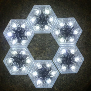 Solar Floor Tile Brick Light RGB Color Change Luminous Hexagon Underground Lamp Patio Steps Landscape Lighting