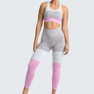 Comfortable Best Selling Women Yoga Set Light Weight Solid Pattern Washed Front Logo 2-Piece