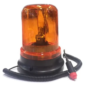 DC12V-24V Security Emergency Rotating Halogen Amber Beacon Light Flashing Rotating Warning Light Revolving Magnetic Lamp
