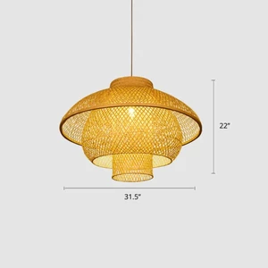 High-Quality Woven Bamboo Light Fixture Suitable For Indoor Living Room Made in Vietnam