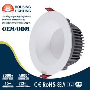Aluminum Round SMD Downlight Dali Dt8 Cct Tunable White Cutout 165mm 195mm 20W 25W 30W For Indoor Use