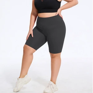 L-4XL Plus Size Soft Stretchy Shorts Tummy Control High Waist Yoga Biker Running Bikers Women's Cargo Women Shorts Leggings