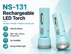 High-Power Rechargeable LED Focus Torch Type-C Charged Long Range Cob Light Bright ABS Body Flash Lamp 14500 Battery Camping