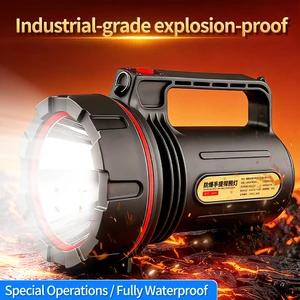 Industrial Grade Explosion Proof Flashlight USB Rechargeable Waterproof Handheld LED Torch Light for Marine Emergency Working