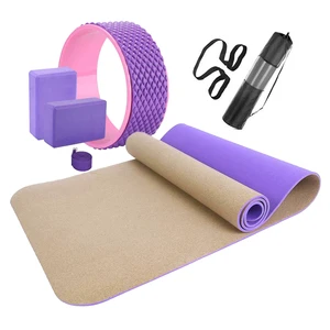Yoga 7 Piece Set Complete Beginners Yoga Blocks Mat Towel Knee Pad Products Cork Yoga Mat Set