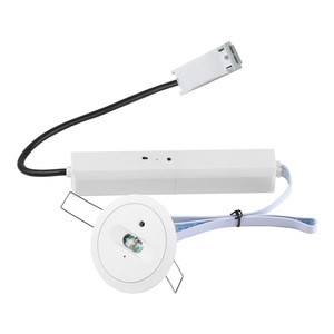 Non-maintained LED Emergency Lamp 2W >180 Minutes With Chargeable Corridor Lens and Junction Box Diameter75mm Height20mm 0to95%
