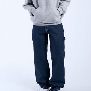 Men's Hip Hop Loose Washed Cotton Stretch Denim Jeans Heavy Weight Breathable Modern Casual Pants Wholesale Apparel Factory
