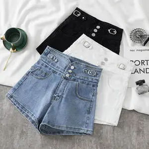 2022 New Denim Shorts Female Summer High Waist Slimming Versatile Design Style Pants Stock