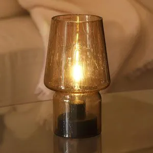 Nordic Cream-style Mushroom Glass Table Lamp Small Night Light Creative Desk Lamp E27 Bulb Base Bedroom Ambiance Bedside Lamp