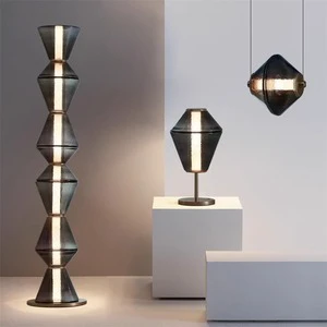 Internet Celebrity Light Luxury Postmodern LED Sofa Stainless Steel Floor Lamp Bedroom Creative Decoration Living Room Study