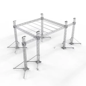 Customized Flat Stage Lighting Truss System with Speaker & Ground Support for Event