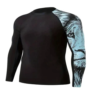 New Style Quick Drying Men's Long Sleeve Rash Guard Sun Protection Compression Hiking Fishing Base Layer Unisex Polyester/Nylon