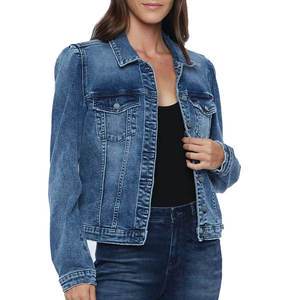 Unisex Denim Knitted Breathable Pullover Casual Outwear Jacket with Custom Size and Genuine Denim for Ladies