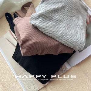 Happy Plus Elastic Tank Top Plus Size Women's Solid Color Knitted Viscose Fiber Comfortable Slim Fit Vest