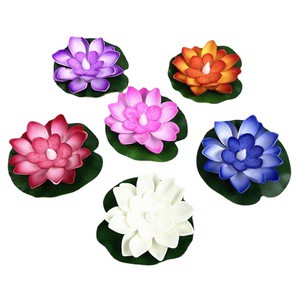LED Floating Water Induction Lotus Lamp Colorful Waterproof Night Light for Pool and Wishing River Decor Party Decorations