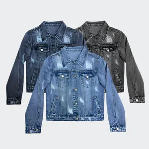 Women's Autumn Denim Jackets-Hip Hop Style Wrinkle-Resistant Nylon/Cotton Outerwear